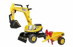 Excavator Falk fara Pedale JCB cu Remorca, lopata, grebla si Casca de Protectie
