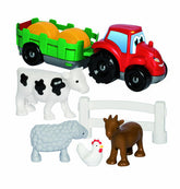 Abrick tractor cu remorca cu 8 animalute
