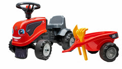 Tractor fara pedale cu remorca Falk Same rosu