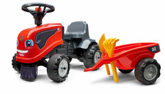 Tractor fara pedale cu remorca Falk Same rosu