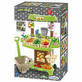 Jucarie educativa cu 35 piese stand de legume Bio cu cos de cumparaturi, Colectia 100% Chef, 1741