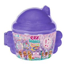 Mini figurina bebelus, IMC, mini Cry Babies model House of the Winged cu 6 accesorii, mov inchis, 90378