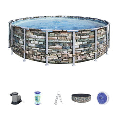 Piscina Bestway cu cadru otel, model Piatra, rotund, material TRITECH ™ 5.49 x 1.32 m cu accesorii