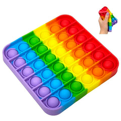 Jucarie POP IT!, antistres, din silicon, patrat, multicolor - Krista®