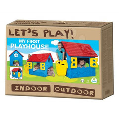 Prima mea casuta de joaca de exterior pentru copii, albastru, Dohany, plastic, 106x98x90cm 456