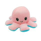 Caracatita reversibila din plus cu doua emotii, Octopus Mood trista si vesela, 19 x 15 cm, Roz/Turcoaz,