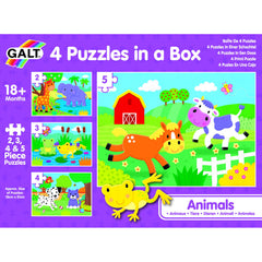 Set 4 puzzle-uri, Animalute, 2, 3, 4, 5 piese Galt