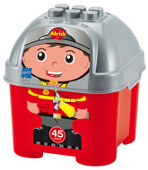 Joc de construit in cutie Pompieri Firemen Barrel Ecoiffier cu 3 masinute, 1929