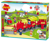 Joc de construit Tren cu sine, Steam Train Abrick Ecoiffier, cu 2 masinute si 4 figurine, 3067