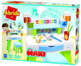 Masa pentru desenat si creatie My Very First Desk Maxi Abrick Ecoiffier cu scaunel si carti de colorat, 7851