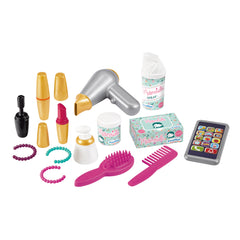 Valiza cosmetica, Vintage Beauty Case Ecoiffier, cu uscator de par si 14 accesorii, 1810