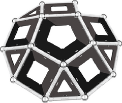 Geomag set magnetic 68 piese Black & White, 012