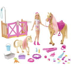 Set de joaca Barbie - Groom and care, Caluti si accesorii