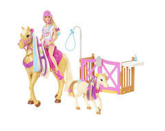 Set de joaca Barbie - Groom and care, Caluti si accesorii