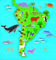 Cartea mea cu stickere, Harta animale, 1005287 Galt