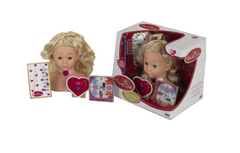 Jucarie bust papusa Klein Princess Coralie cu accesorii pentru coafat si machiaj, mediu