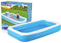 Piscina gonflabila pentru copii, dreptunghiulara, albastru, 305x183x46 cm, Bestway Family