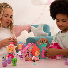 Mini Papusa Cry Babies magic Tears Storyland in casuta albastra 82533A