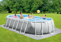 INTEX Piscina ovala Intex Prism cadru metalic, cu pompa de filtrare si scara inclusa, 5m x 2.74m x 1.22m, IX26796