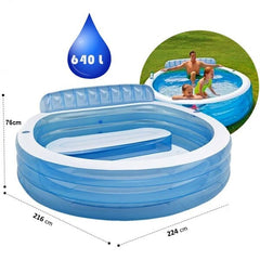 INTEX Piscina gonflabila - Swim Center™, Family Lounge, 229 x 218 x 79 cm, IX57190
