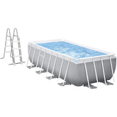 INTEX Piscina rectangulara cu cadru metalic Prism Frame Intex 26790NP, 400x200xH122 cm, include pompa cu filtru 28604 (2.006 l) si scara acces