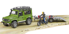 Masina Bruder Leisure Time Land Rover Defender cu Remorca si Motocicleta Ducati, 02589