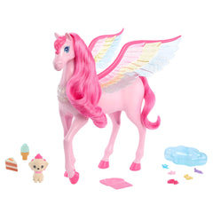 Barbie A Touch Of Magic Pink Pegasus cu lumini si sunete, MTHLC40