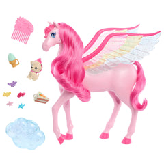 Barbie A Touch Of Magic Pink Pegasus cu lumini si sunete, MTHLC40
