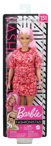 PAPUSA BARBIE FASHIONISTA CU PARUL ROZ
