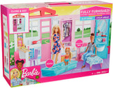 BARBIE CASA PORTABILA CU BUCATARIE DORMITOR BAIE SI PISCINA