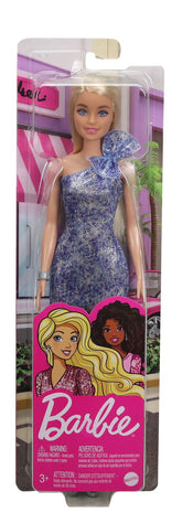 PAPUSA BARBIE TINUTE STRALUCITOARE BLONDA CU ROCHITA MOV