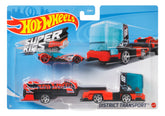 SET CAMION SI MASINA SPORT HOT WHEELS DISTRICT TRANSPORT