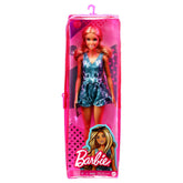 PAPUSA BARBIE FASHIONISTA BLONDA CU TINUTA CASUAL ALBASTRA SI OCHELARI DE SOARE