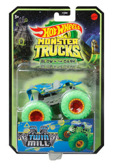 HOT WHEELS MONSTER TRUCK GLOW IN THE DARK MASINUTA TWIN MILL SCARA 1:64