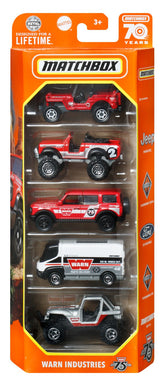 MATCHBOX SET 5 MASINUTE METALICE WARN INDUSTRIES SCARA 1:64