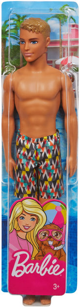 PAPUSA KEN LA PLAJA CU COSTUM DE BAIE MULTICOLOR