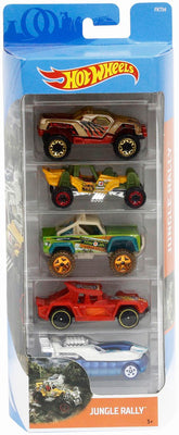 SET 5 MASINUTE HOT WHEELS JUNGLE RALLY