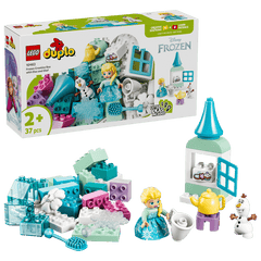 Set de constructie LEGO® DUPLO® | Disney Regatul de gheata Cutie creativa cu Elsa si Olaf din Regatul de gheata 10462, Jucarii pentru Copii de 2+ ani, Jucarii pentru Fete si Baieti, Jocuri Educative