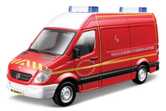 Macheta Bburago Emergency Vehicol Ambulanta Service Rosie Scara 1/50 Bb32025-32006