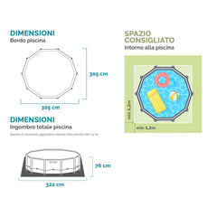 INTEX Piscina Intex Metal Frame 305x76cm, IX28200