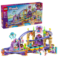 Set de constructie LEGO® Friends Roller-coaster cu sirene 42703, Jucarii pentru Copii, Jucarii pentru Fete si Baieti, Idee de Cadou pentru Copii, 864 piese
