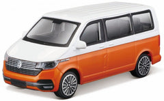 Machete Bburago 1/43 Street Fire-Set 2-Volkswagen T6 1 Transporer Alb/Portocaliu Bb30002-30434-30455