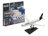 Aeromodel de construit Revell Airbus A320neo Lufthansa New Livery cu vopseluri pensula si adeziv 1:144 REV 63942