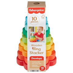 Mattel Wood Jucarie Din Lemn - Piramida Cu Inele Fp Mthxt77