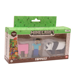 Figurine Minecraft Topeez 3 Buc In Cutie Steve Pink Sheep Panda Pmimc2221Spp