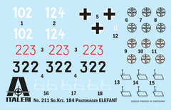 Macheta militara de construit Vehicul Sd.Kfz. 184 Panzerjäger Tiger (P) Elefant Scara 1:35 Italeri 0211