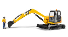 Mini Excavator Bruder Construction - CAT, cu muncitor 02466