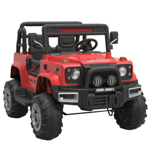 Masinuta Electrica Jeep Defpower  cu 2 Locuri, Telecomanda si Functie MP3,Rosu