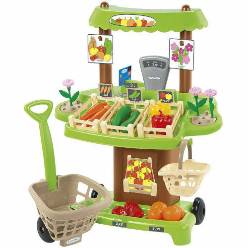 Jucarie educativa cu 35 piese stand de legume Bio cu cos de cumparaturi, Colectia 100% Chef, 1741