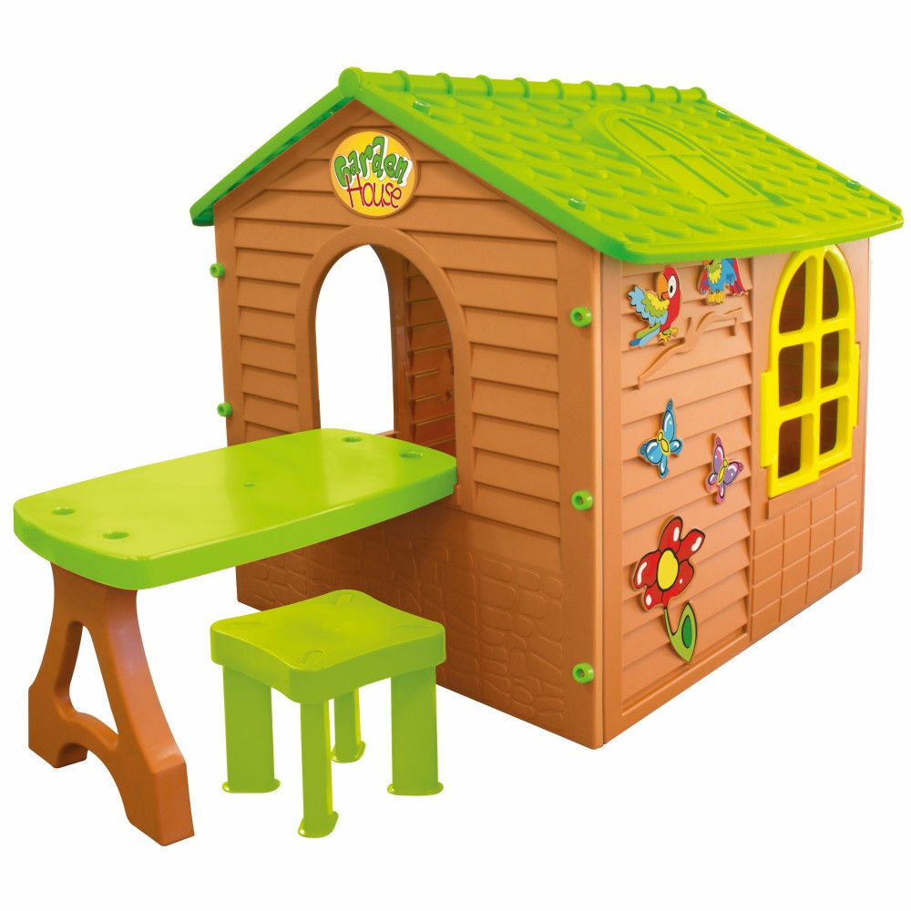 Casuta de joaca de exterior pentru copii MochToys Garden House cu masuta 11045